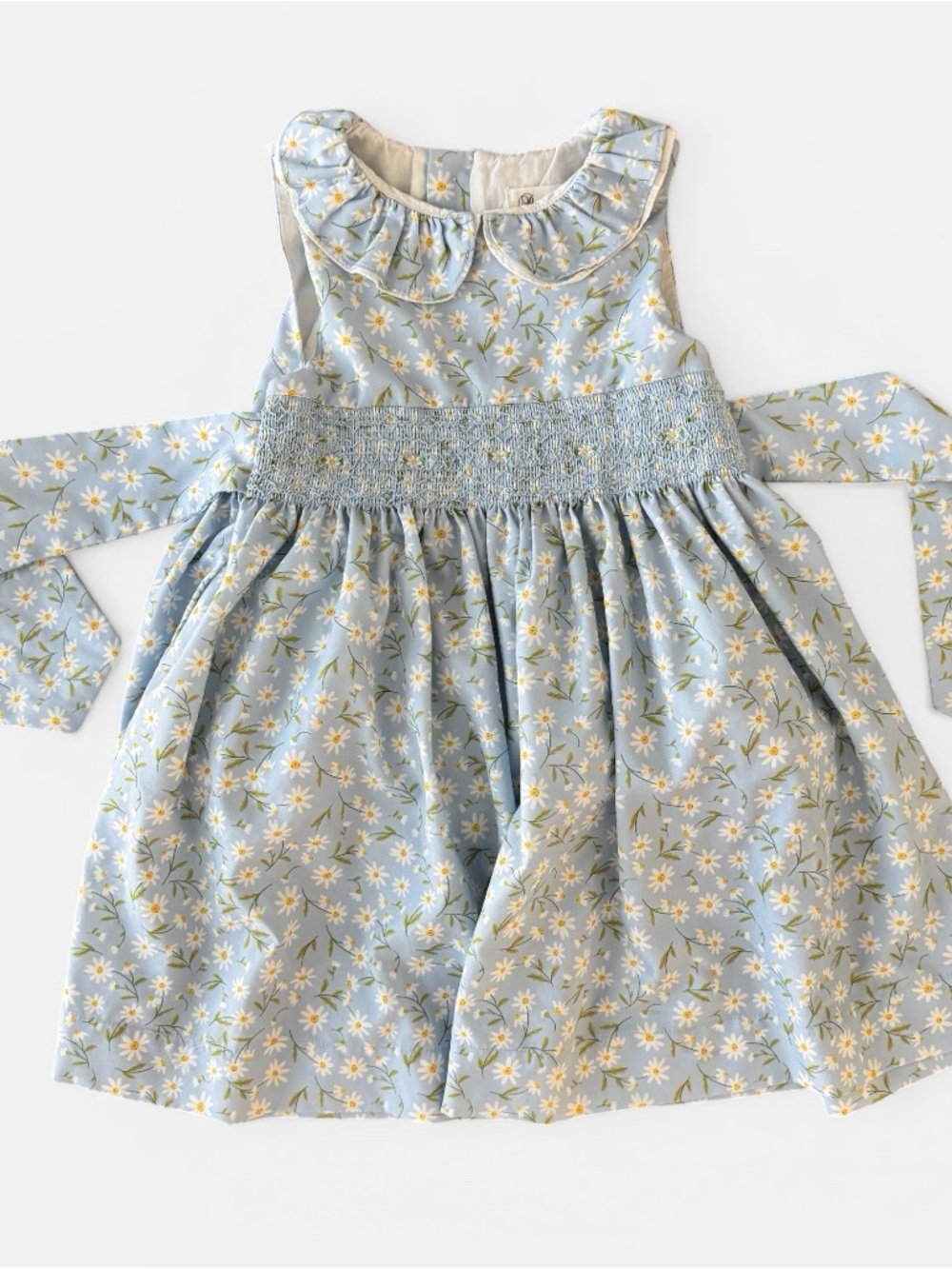 Pettigirl Daisy-Print Light Blue Smocked Waist Dress size 3